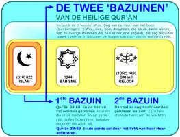 studio1world bahai inspired art - De twee bazuinen uit de heilige Qur